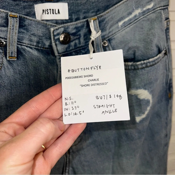 Pistola Light Wash Charlie Shore Distressed Button Fly Jeans, Women’s Size 27 - Picture 5 of 12